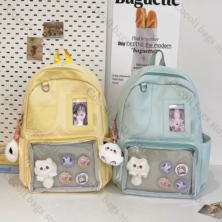 Women Bags Deals - Solid Color Candy Color Backpack Ita