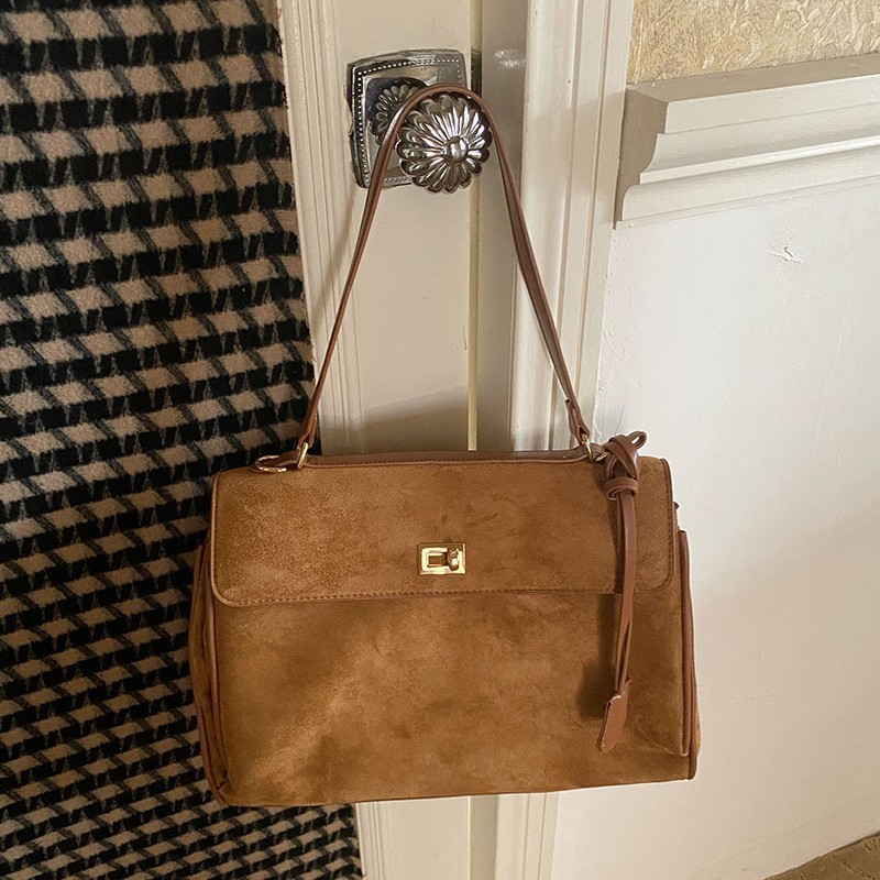 Women Bags For Airport - Faux suede women handbag Large Capacity