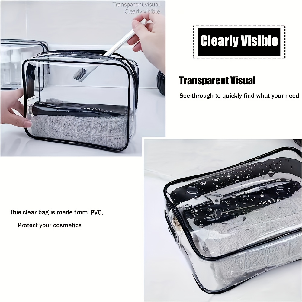 1pc Clear Makeup Bag Transpare - Women Bags For Airport review and price