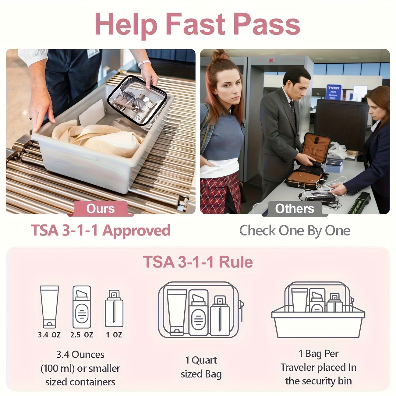 1pc Clear Makeup Bag Transpare - Women Bags For Airport review and price