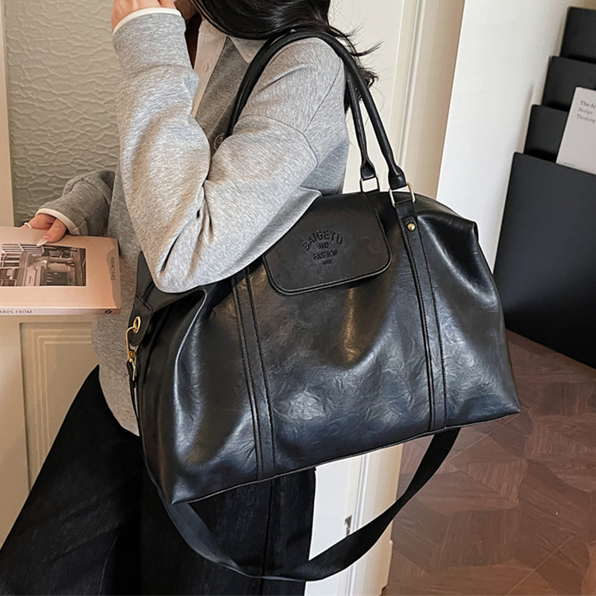Large Capacity Retro Patent Le - Women Bags For Airport review and price