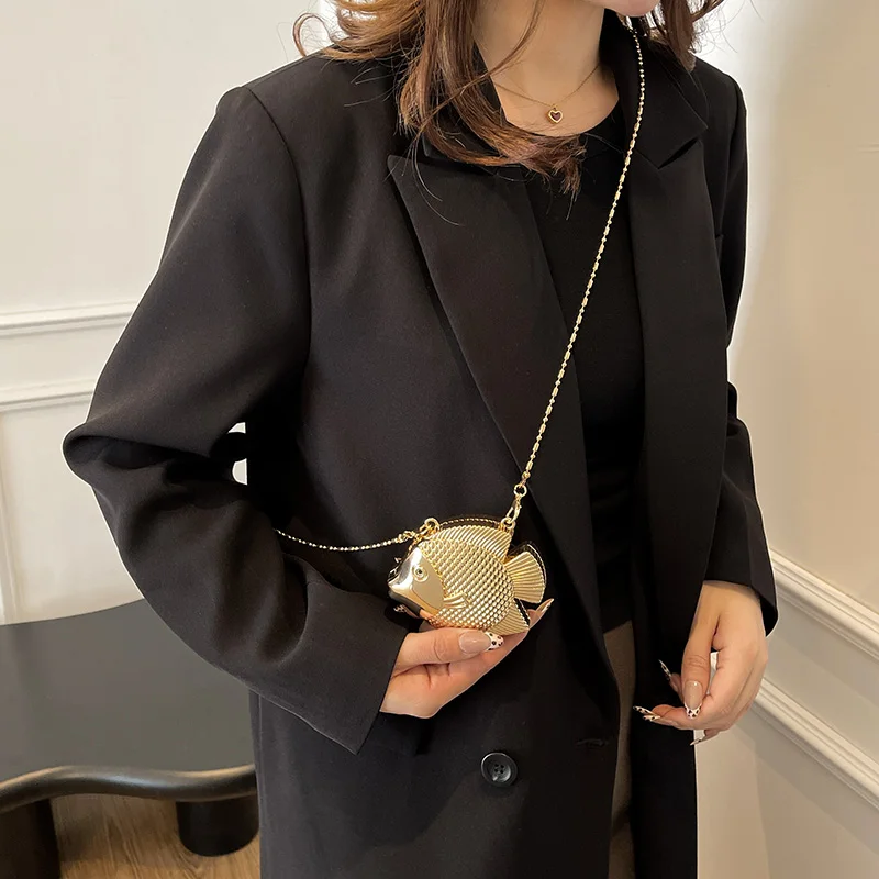 Cute Little Fish Shape Metal M - Women Bags Max review and price