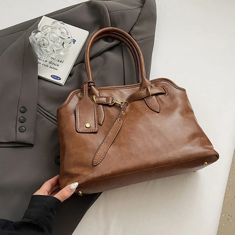 PU Leather Retro Tote Bag for  - Women Bags For Airport review and price