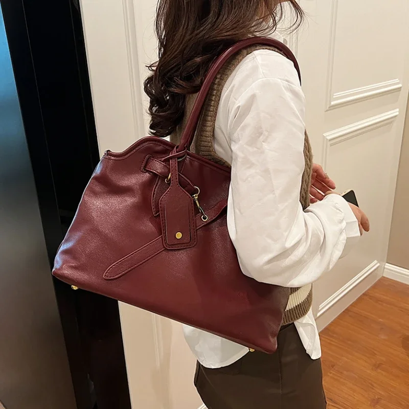 PU Leather Retro Tote Bag for  - Women Bags For Airport review and price