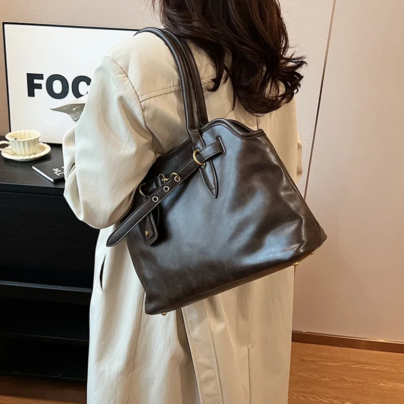 PU Leather Retro Tote Bag for  - Women Bags For Airport review and price